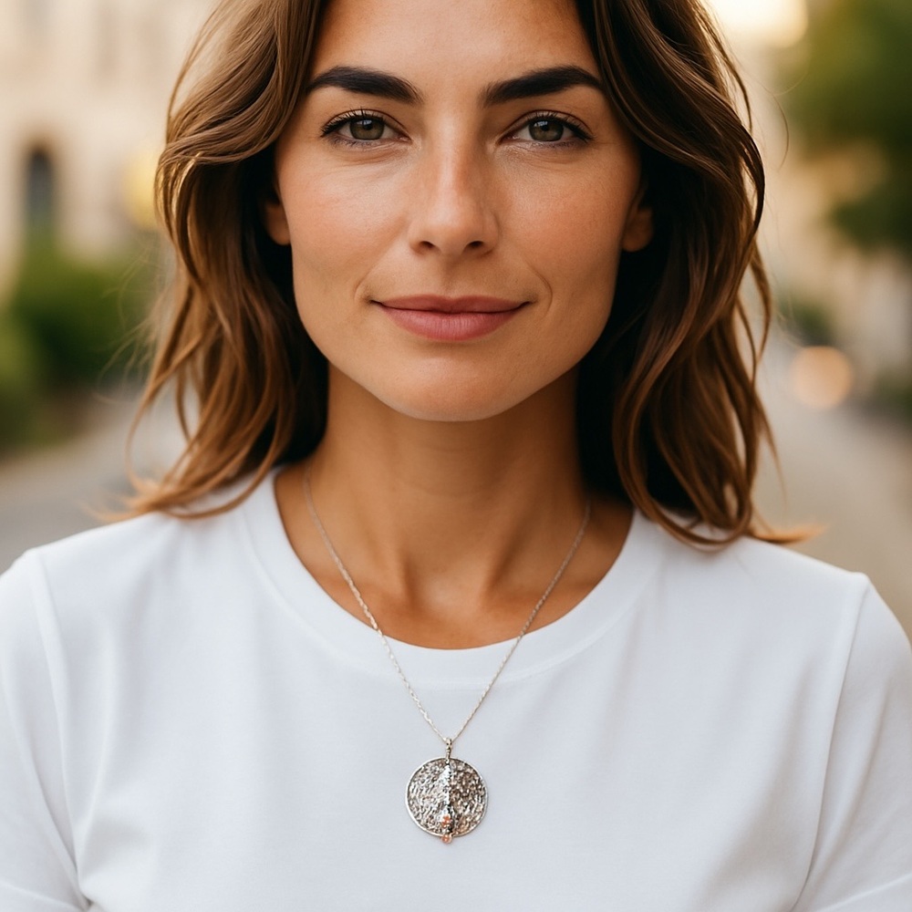 Cascading Tourmaline and Pearl Silver Pendant Necklace